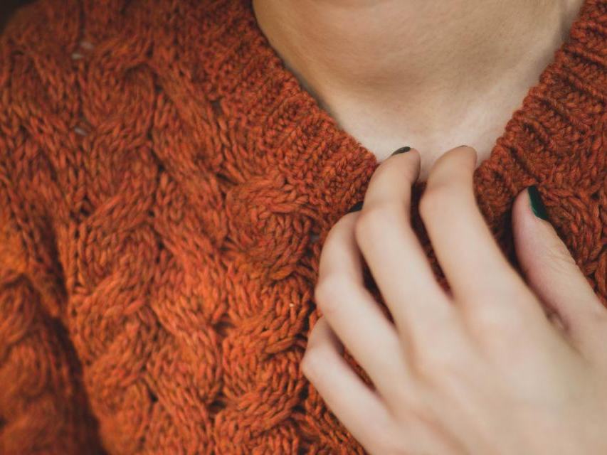 Sweater tejido naranja